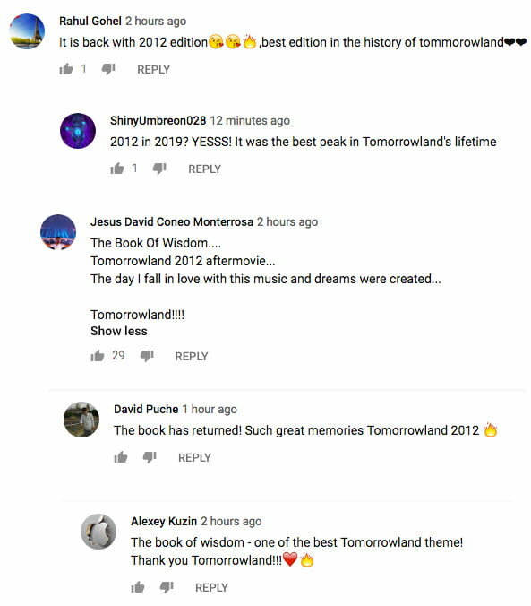 Tomorrowland 2019 comments